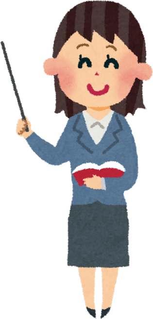 Illustration of a Female Teacher Smiling Gently with a Pointer